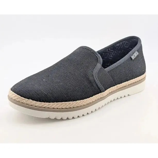 SKECHERS WOMEN'S Size 7 FLEXPADRILLE LO BALLET FLAT BLACK Espadrille 114020 Skechers