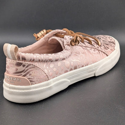 Sperry Pier Wave LT ~ Women's Size 7 ~ Memory Foam Sneakers Metallic Animal Rose SPERRY