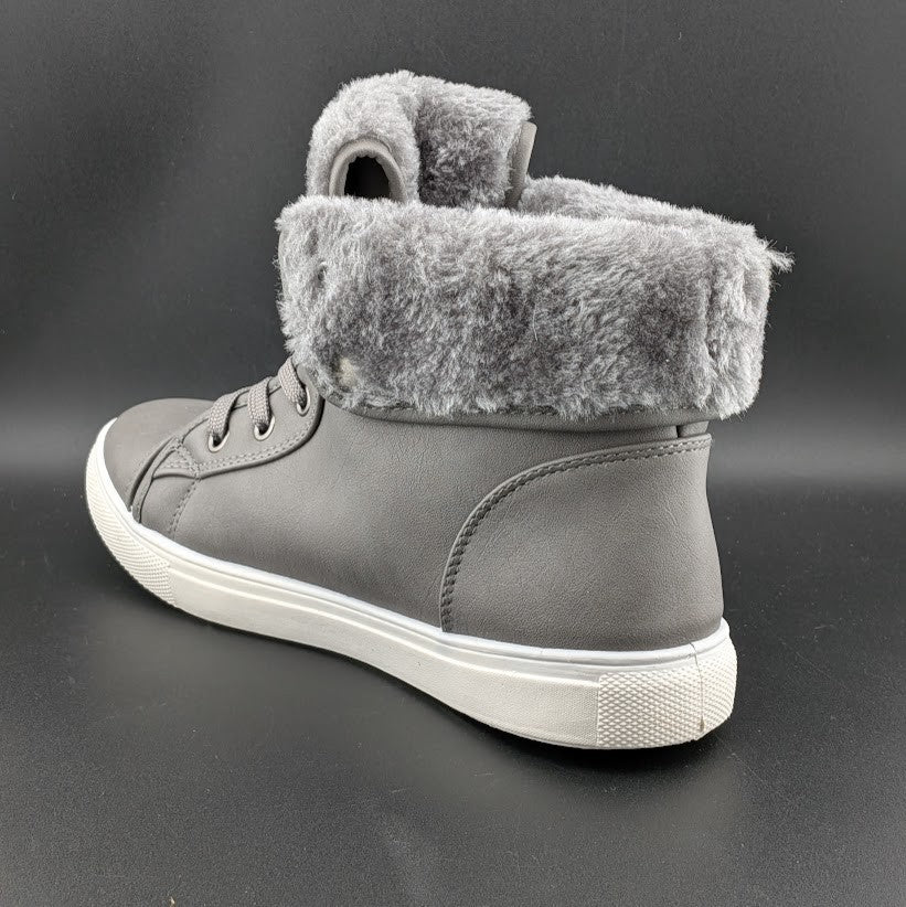 40% OFF Womens Sz 8 Combat Sneaker Boots w/ Faux Fur Lining Fashion Warm Unbranded