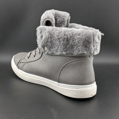 40% OFF Womens Sz 8 Combat Sneaker Boots w/ Faux Fur Lining Fashion Warm Unbranded
