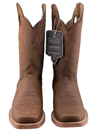 Men's Size 10 Rodeo Cowboy Boots Leather Hibrido Suela Tacoma Cuero Bota Vaquera REYWELT