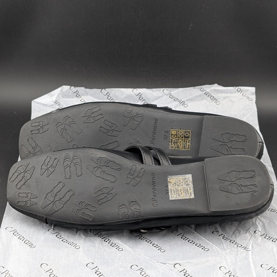 C.Paravano Women's Size 7 (EU 37.5) Mary Jane Ballet Flat Shoes Square Toe Soft C. Paravano