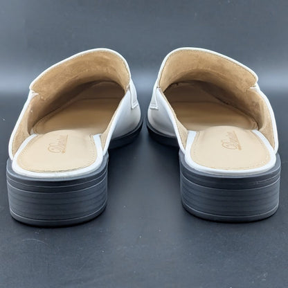 Dunion White Slip-On Mules Women's Size 7.5M Faux Leather Imperfect (See Notes) Dunion