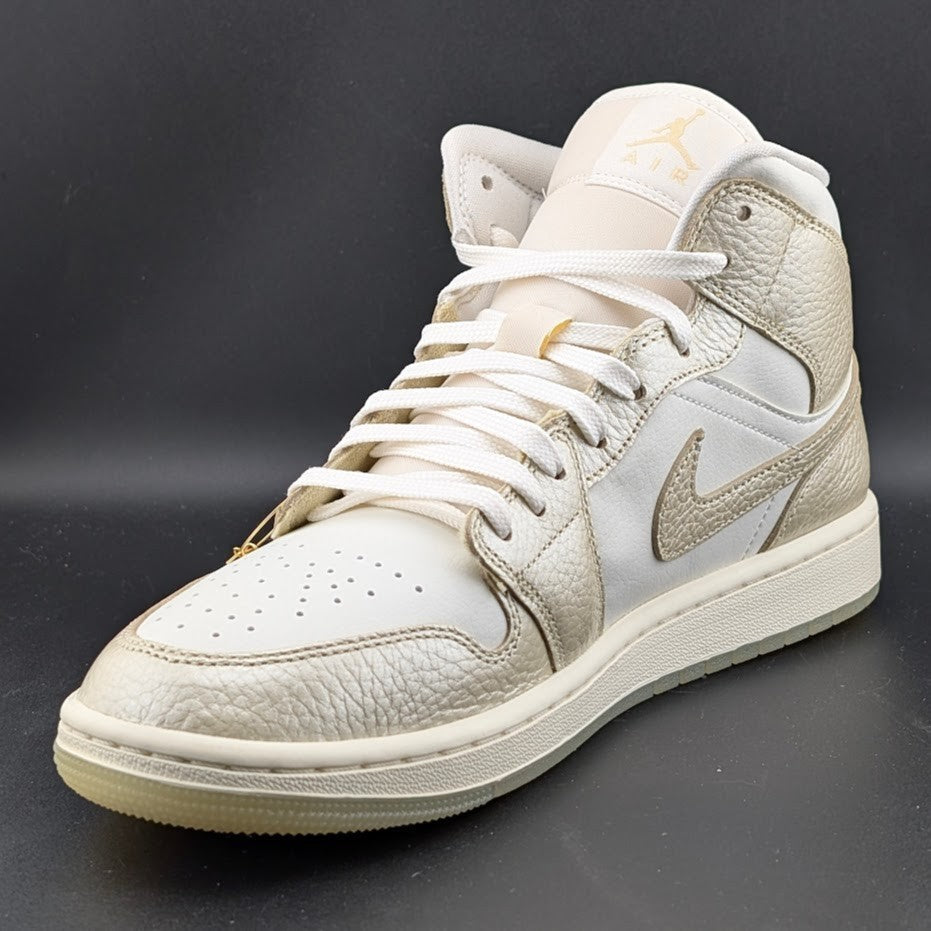 Nike Women's Size 10.5 Air Jordan 1 Mid SE Hoops Gold Pack W Shoes- HV5159-100 Jordan