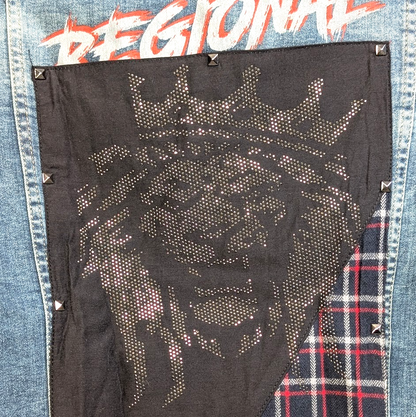 Denim House Woman's Size XL Distressed Jean Jacket Faded NWT Denim House