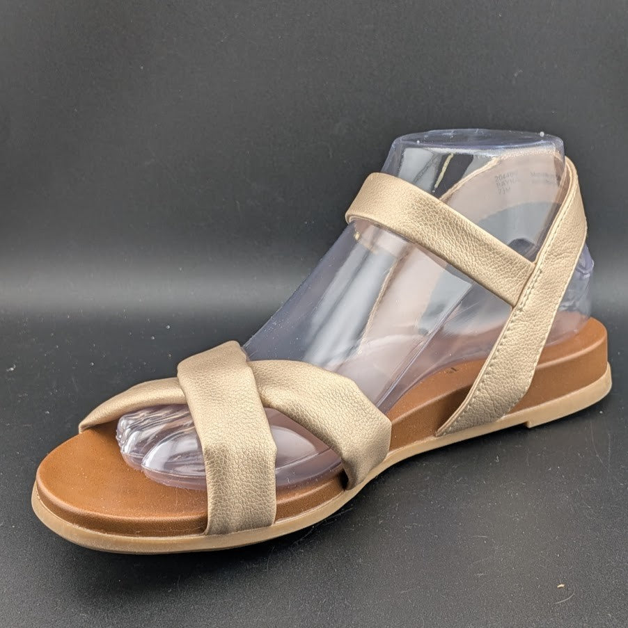Xappeal Women's 7.5M Rayna Gold Puffy Slingback Sandal Shoes w/ Comfort Footbed X-Appeal