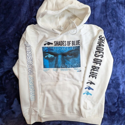 Danny Worsnop “Shades of Blue” Hoodie White NEW Unbranded