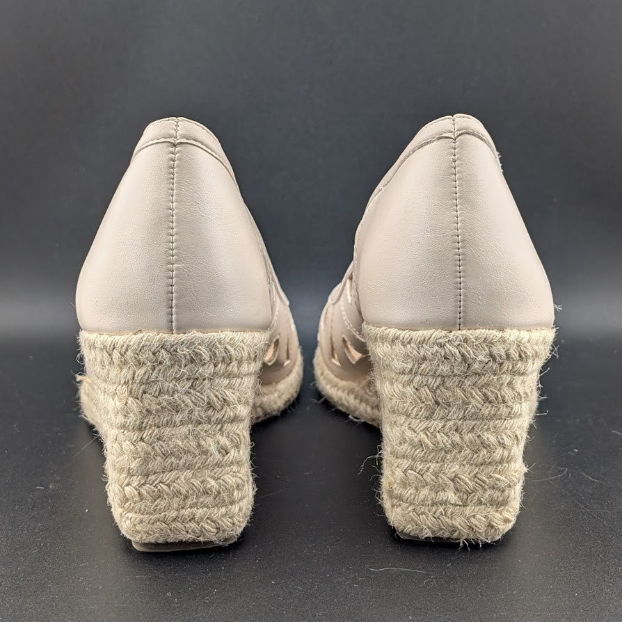 Adrienne Vittadini Espadrille Wedge Pump Size 10 Beige Brea Cut Out Sandal Ecru Adrienne Vittadini