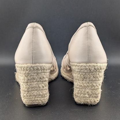 Adrienne Vittadini Espadrille Wedge Pump Size 10 Beige Brea Cut Out Sandal Ecru Adrienne Vittadini