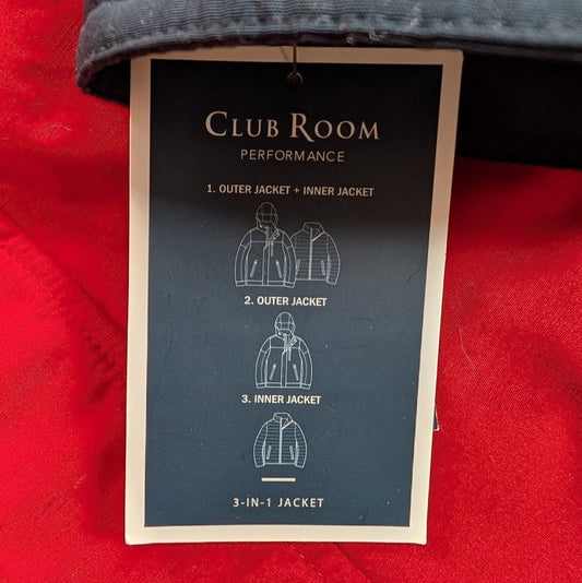 Club Room Men's 3-in-1 Hooded Jacket, Red  / Black, Size Large Club Room