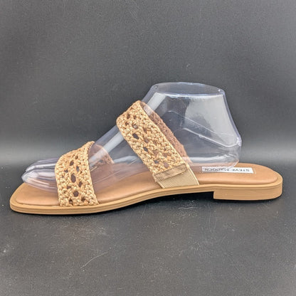 Steve Madden Wo's Size 9  Dutchess Woven Slide Sandals, Natural Steve Madden