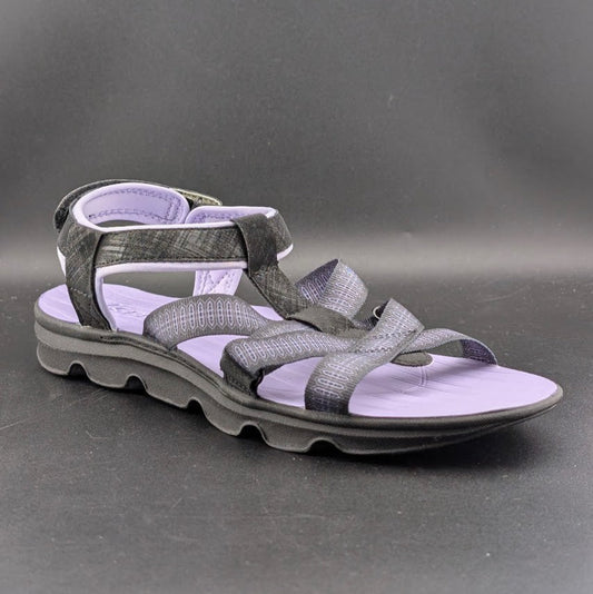 JSport Kaia Women's Size 9 Black Strap Sandal, Black/Purple Jsport