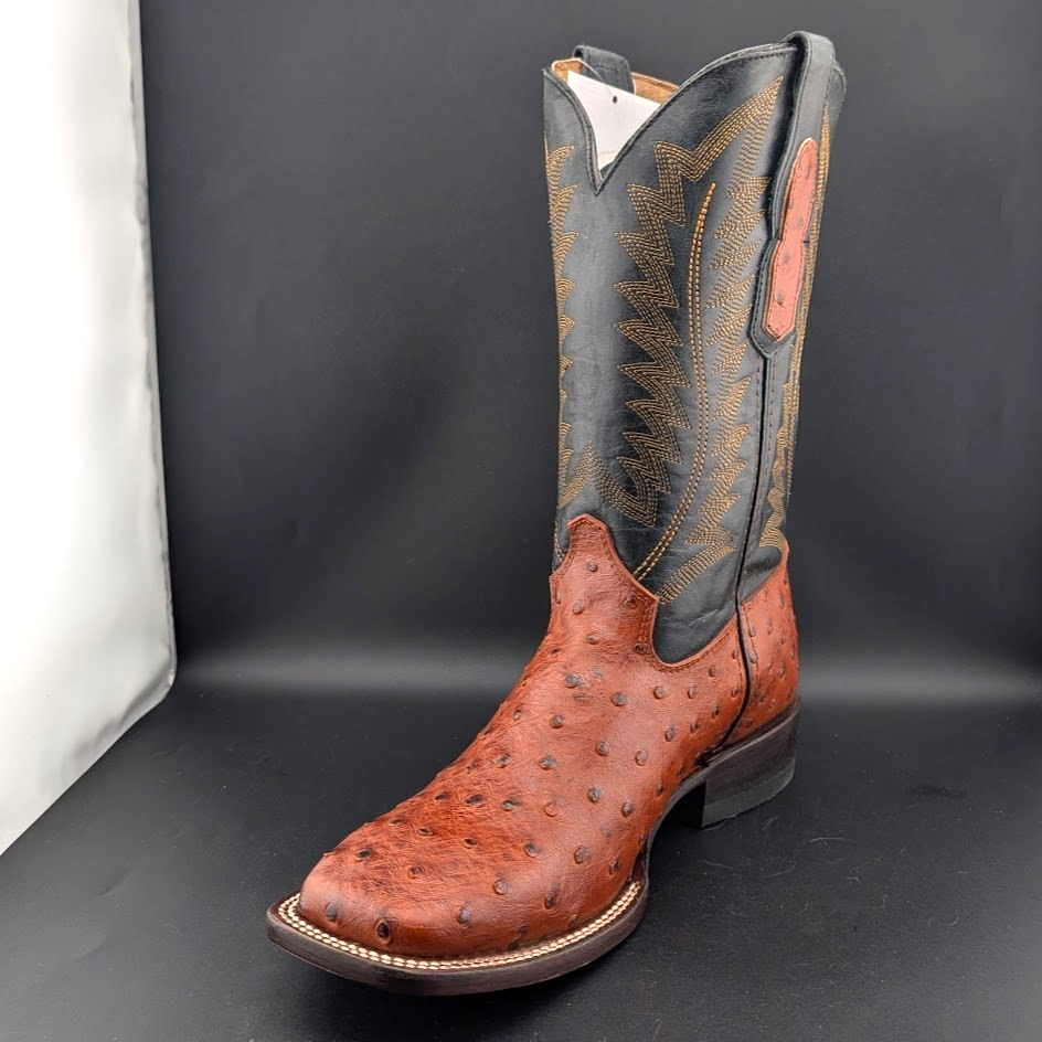 Men's Size 8.5D Reywelt Full Quill Exotic Ostrich Cowboy Boots Handmade Botas Reywelt