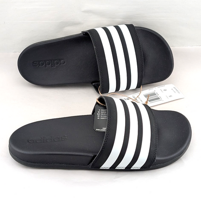 adidas Adilette Comfort JS4313 Unisex Slides Black w/ White NIB adidas