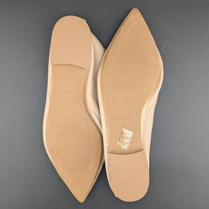 nila & nila Leather Penny Kilt Flat Loafers Nude ~ Size US 5-5.5 EU 36 Nila&Nila