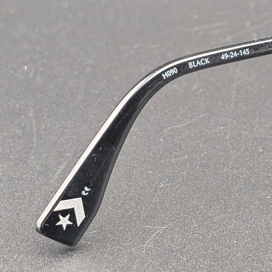 Converse H090 Black Gold Oval Sunglasses Thin Temples Black Tint Lens 49□24-145 Converse