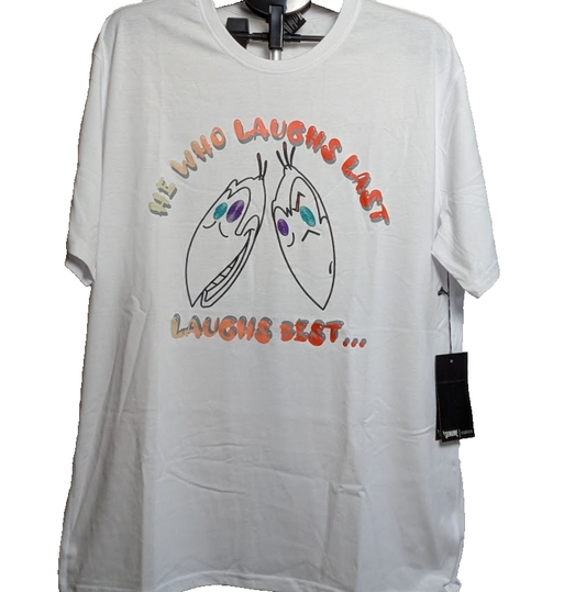 Genuine Heckle and Jeckle "Laughs Best" T-Shirt Size 2XL - White Long Sleeve Universal Studios