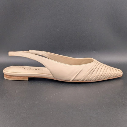 Marc Fisher LTD Women's Size 6.5 Dalatee Ruched Slingback Flats Nude Marc Fisher