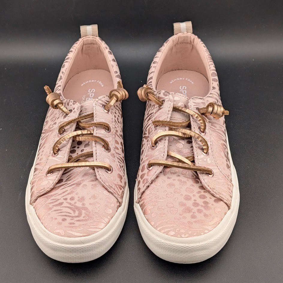 Sperry Pier Wave LT ~ Women's Size 7 ~ Memory Foam Sneakers Metallic Animal Rose SPERRY