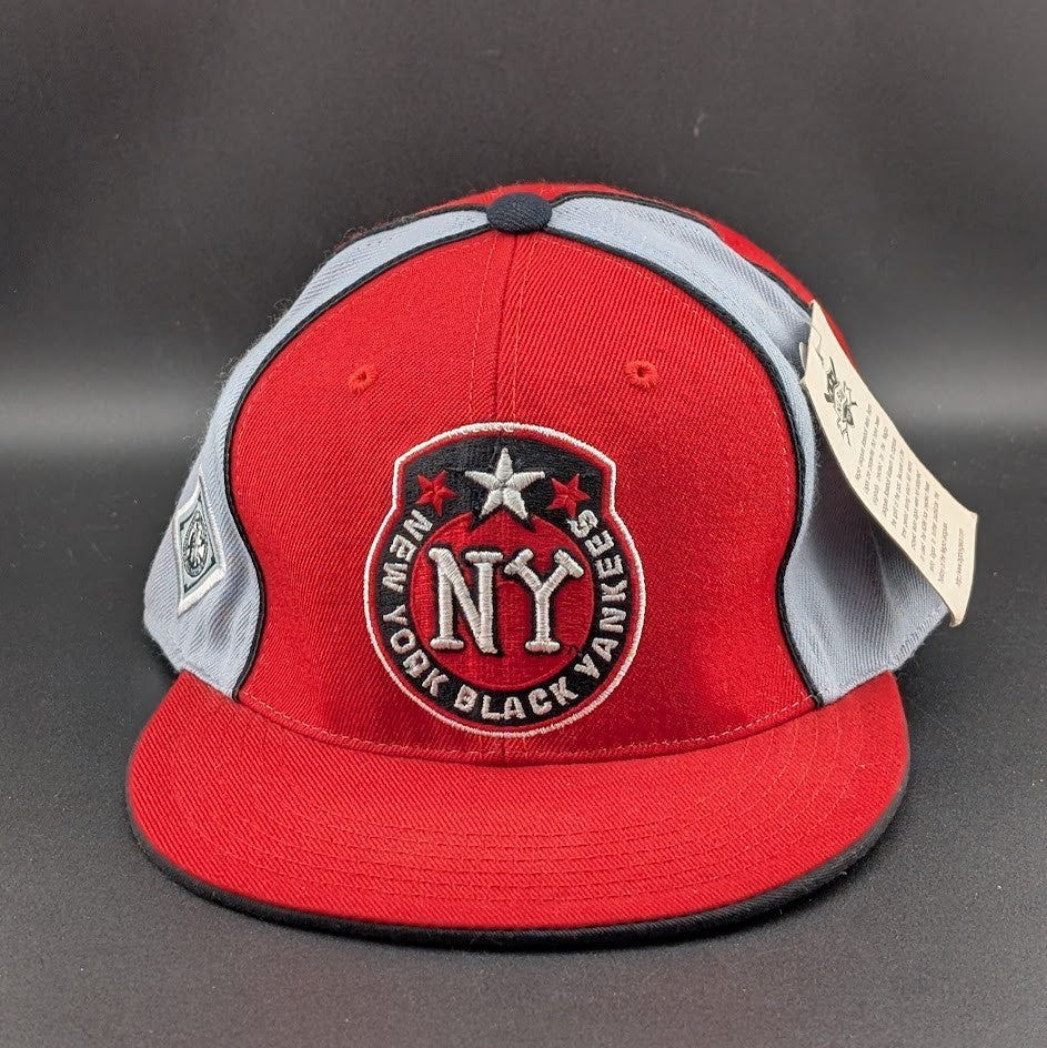 Black Yankees Negro Leagues Baseball Hat Red/Gray~Size 7 3/4~ XL Head J- Head