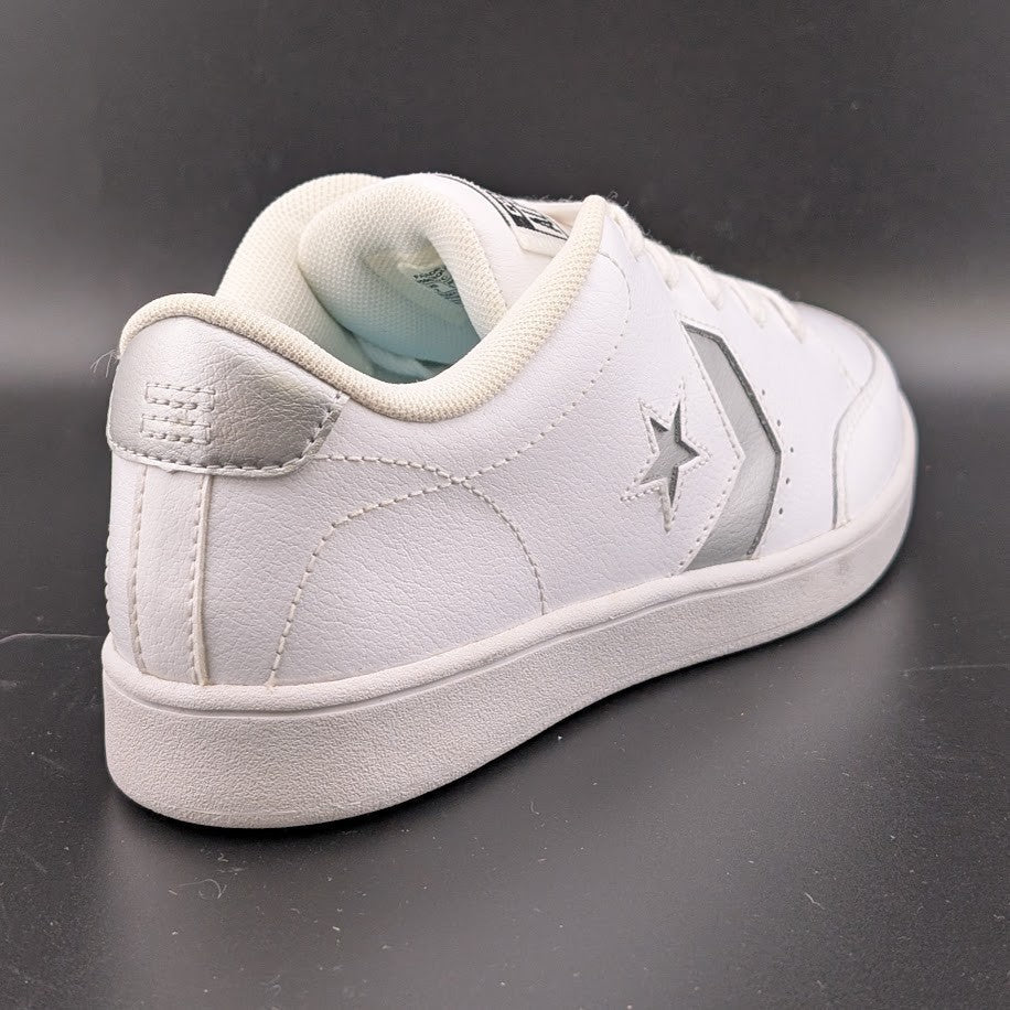 Converse All Star Court OX | Sneaker | Leather | White/Silver | 2 Big Kid Converse