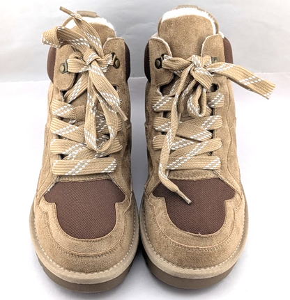 Robbin Girl Size 7.5 Melika Brown Faux Fur High Top Sneaker Booties Robbin Girl