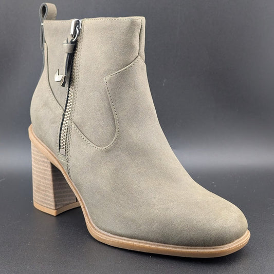 DR SCHOLLS Womens Green Pull Tab Goring Rodeo Square Toe Block Heel Booties 9 M DR SCHOLLS
