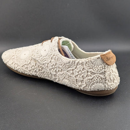 Sanuk Bianca Crochet Lace-Up  Womens White Flat Casuals 1015892-WOTM~MSRP $74.95 Sanuk