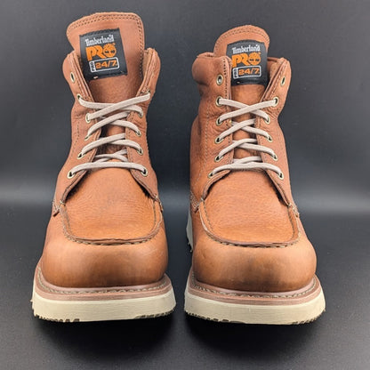 MEN TIMBERLAND PRO Size 10.5 Wedge 6" Soft Toe Brown EH SL Work Boots Timberland PRO
