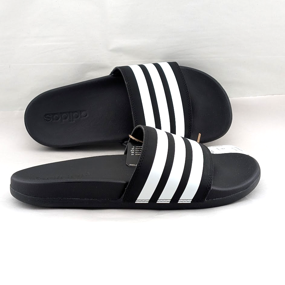 adidas Adilette Comfort JS4313 Unisex Slides Black w/ White NIB adidas