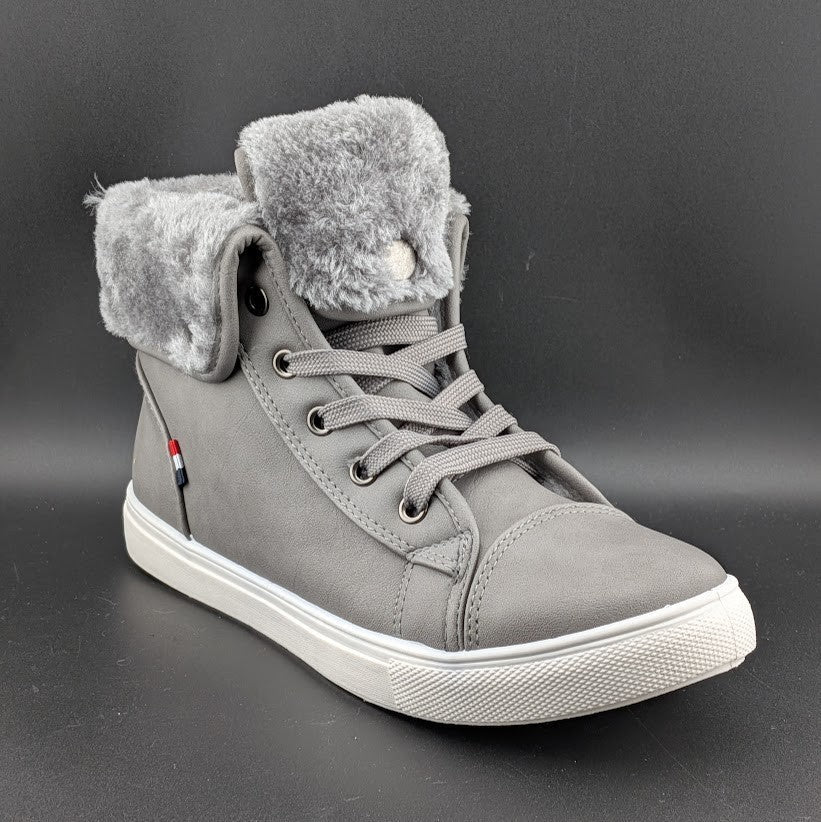 40% OFF Womens Sz 8 Combat Sneaker Boots w/ Faux Fur Lining Fashion Warm Unbranded