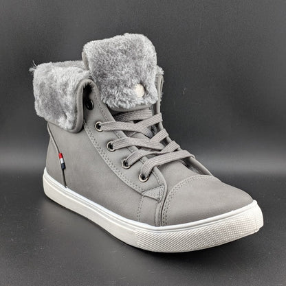 40% OFF Womens Sz 8 Combat Sneaker Boots w/ Faux Fur Lining Fashion Warm Unbranded