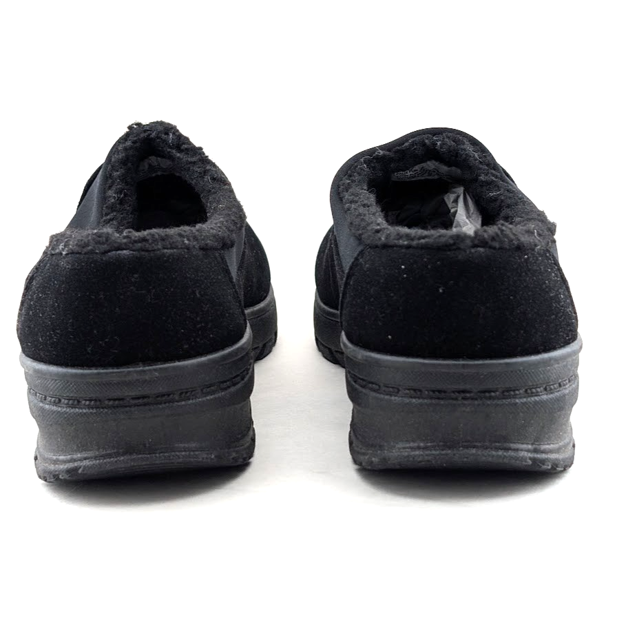 40% OFF ~Duluth Womens Sz 6.5 Mules Black Comfort Walking Shoe Faux Fur Clog Easy Street