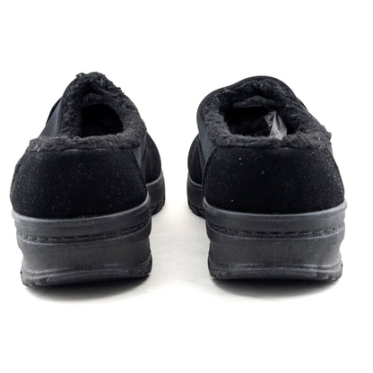 40% OFF ~Duluth Womens Sz 6.5 Mules Black Comfort Walking Shoe Faux Fur Clog Easy Street