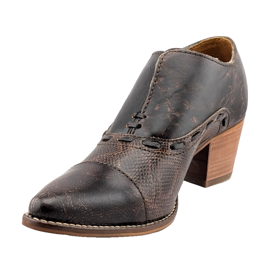 Nocona Women's Size 9 ~Sherry Western Ankle Booties Mocha Brown ME1923 Snakeskin Nocona