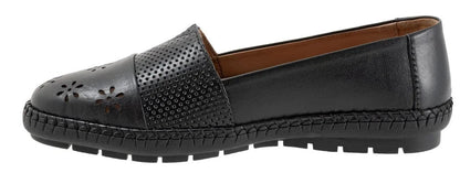 Trotters Women's Ruby Perf Loafers Black Leather 8 Narrow NIB Trotters