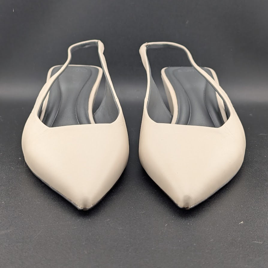 Franco Sarto Women's 9.5 A-Gena Leather Slingback Pointed Toe Pumps Franco Sarto