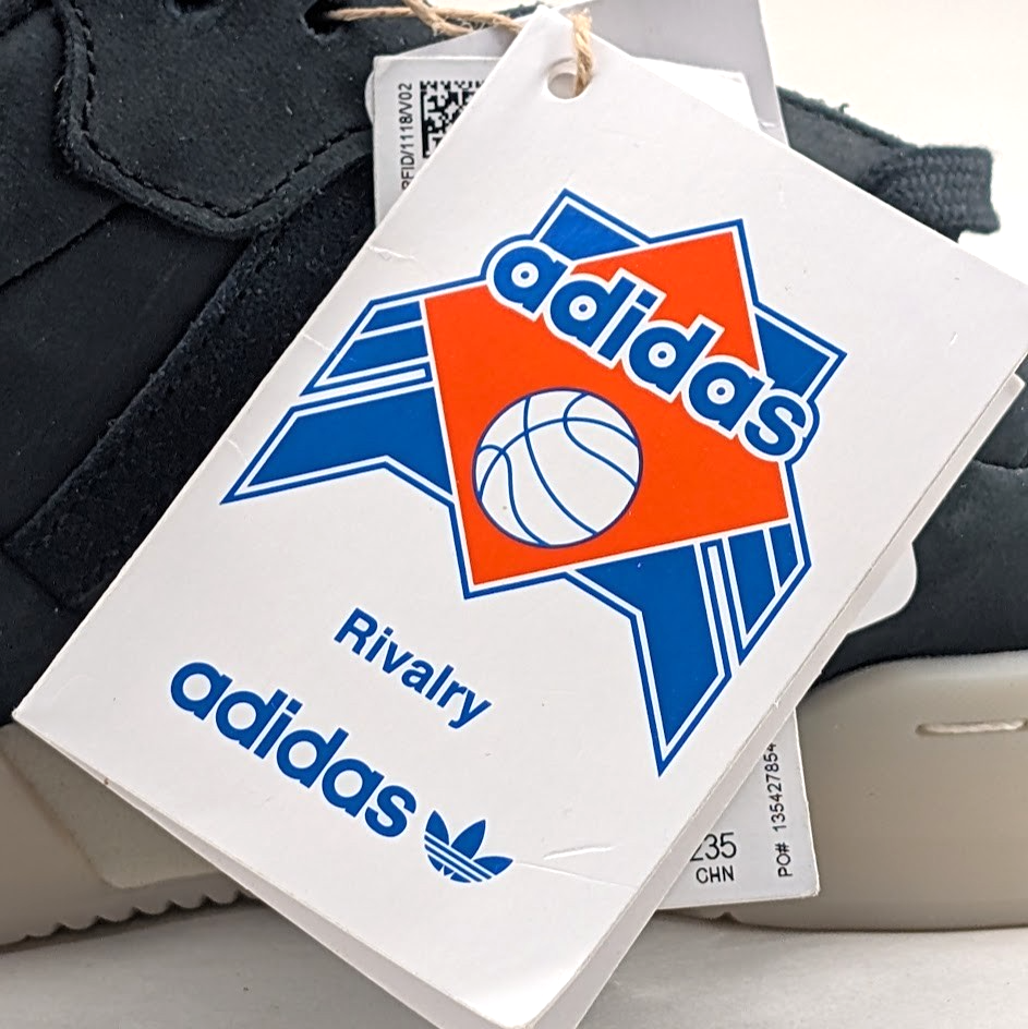 adidas Rivalry Lux Low LaceUp~Womens Sz 7 Black Nubuck Basketball Sneakers Shoes adidas