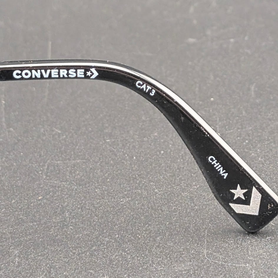 Converse H090 Black Gold Oval Sunglasses Thin Temples Black Tint Lens 49□24-145 Converse