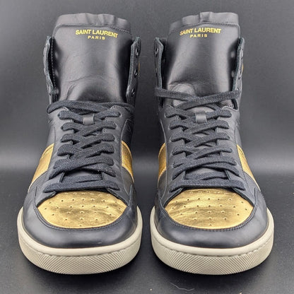 NM Saint Laurent SL/10H Black Gold High Top Sneakers EU 41 Saint Laurent