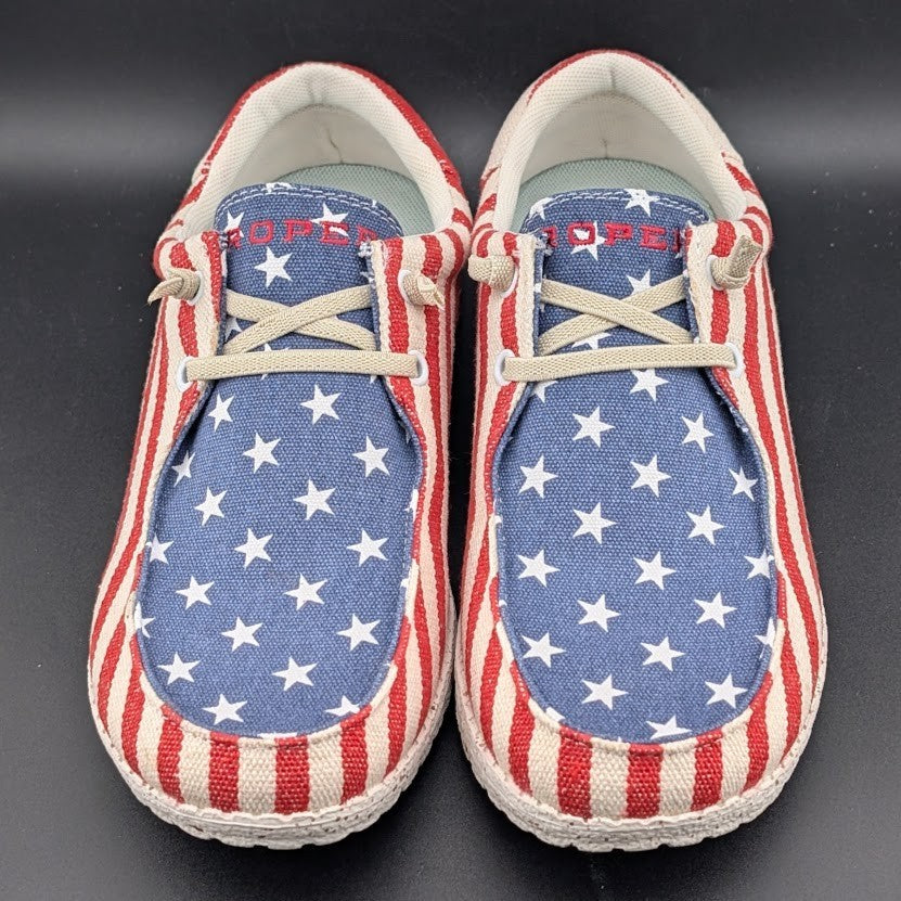 Celebrate USA 250💥 Roper Women's Sz 9 Hang Loose Slip-On Causal Shoes - Moc Toe Roper