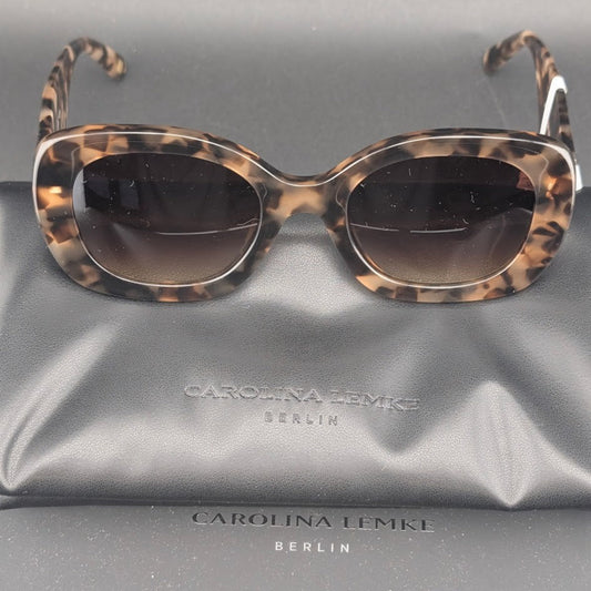 Carolina Lemke Berlin Designer Oversized Square "Kanella" Sunglasses Tortoise Carolina Lemke