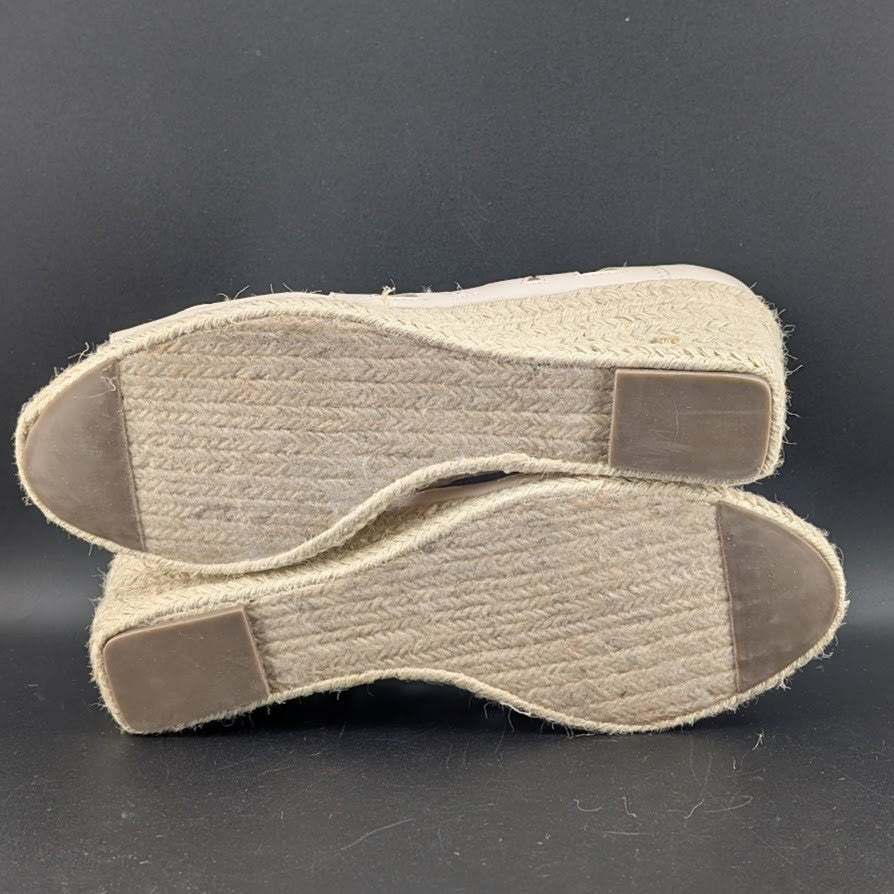 Adrienne Vittadini Espadrille Wedge Pump Size 10 Beige Brea Cut Out Sandal Ecru Adrienne Vittadini