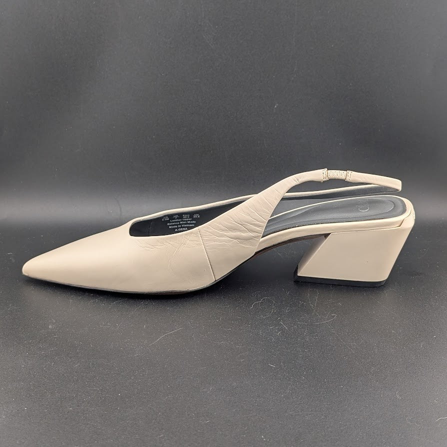 Franco Sarto Women's 9.5 A-Gena Leather Slingback Pointed Toe Pumps Franco Sarto