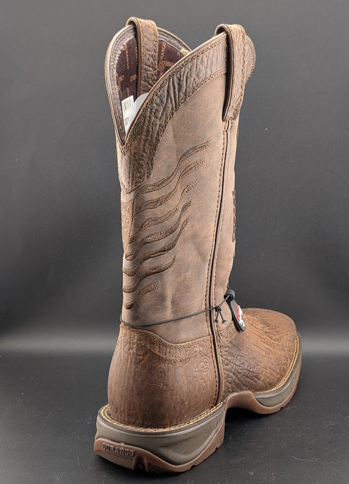 Rebel™ By Durango® Size 10W Brown Distressed Flag Embroidery Boots DDB0314 $185 Durango