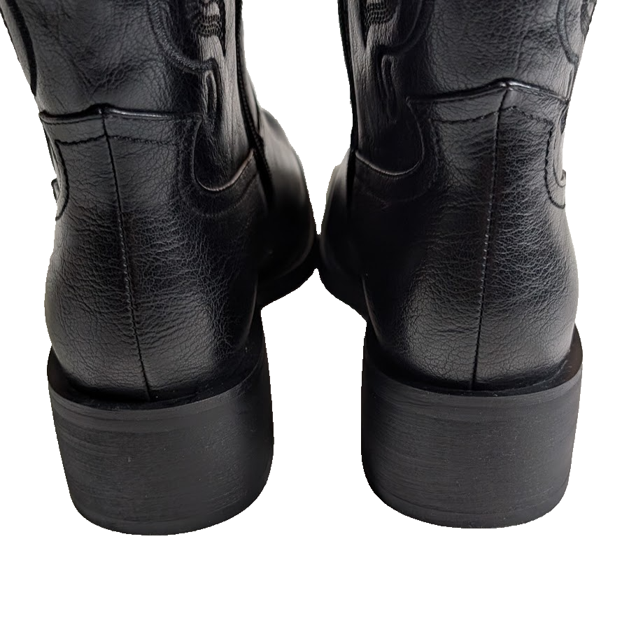 ISNOM Size 7.5 Cowgirl Cowboy Boots for Women, Western with Square Toe, Pull-on ISNOM