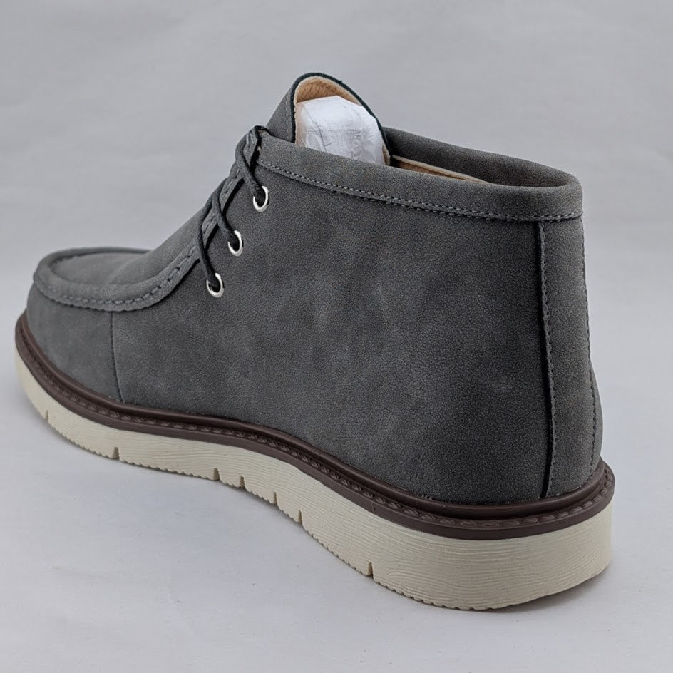 Men's Size 9.5 Moc Toe Boots Comfortable Lightweight Chukka Casual Wedge Grey Coutgo