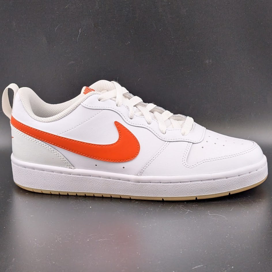 NIKE Court Borough Low 2 GS White/Orange BQ5448-114 Sizes 4.5Y-6.5 (Women's 6-8) Nike