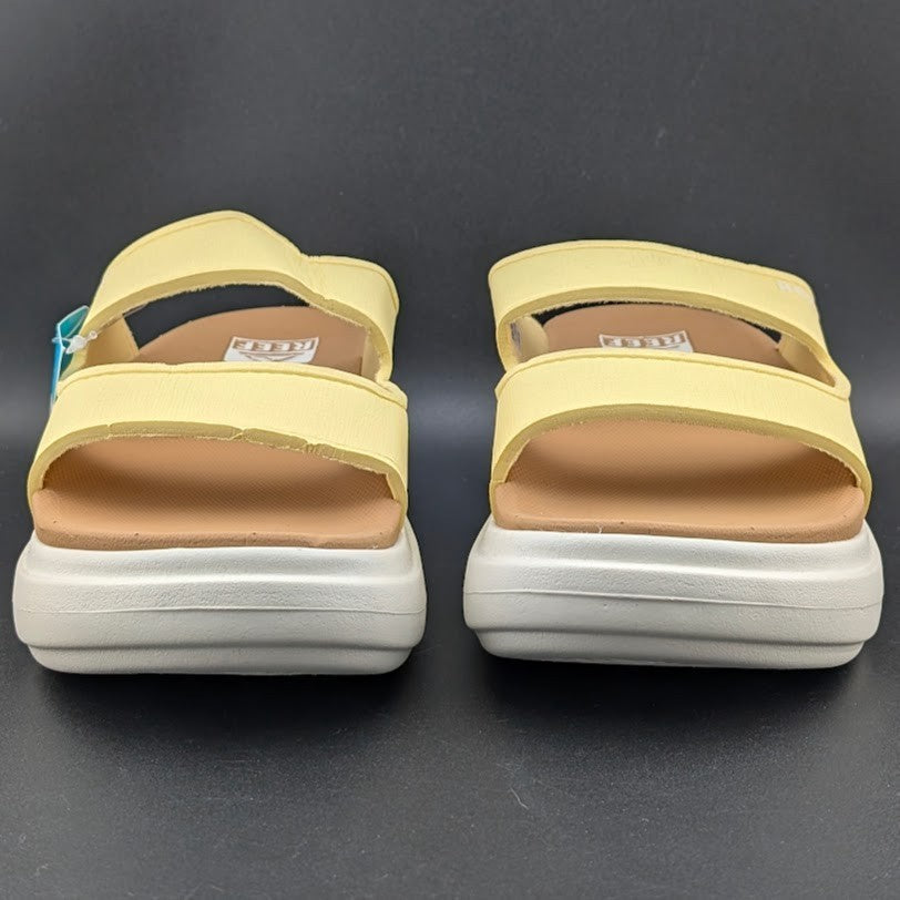 REEF Cushion Bondi 2 Bar Women’s Sizes 6-11 Platform Sandals Yellow Pale Banana Reef