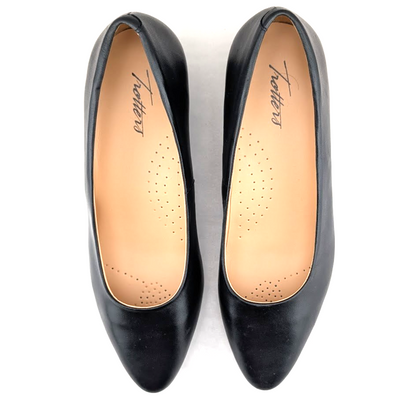 Trotters Jewel Black Leather Block Heel Pumps Women’s Size 7 Med $125 T2126-001 Trotters